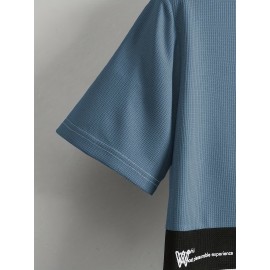 Color Block Style Men's Casual Daily Short Sleeve Crew Neck T-shirt For Summer