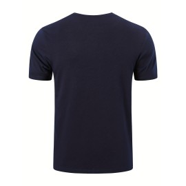 3pcs/set Solid Color Men's Comfy Medium Stretch T-shirt, Men's Summer Clothes, Men's Clothing